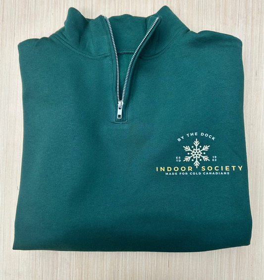 INDOOR SOCIETY. Limited Edition Quarter Zip Sweater